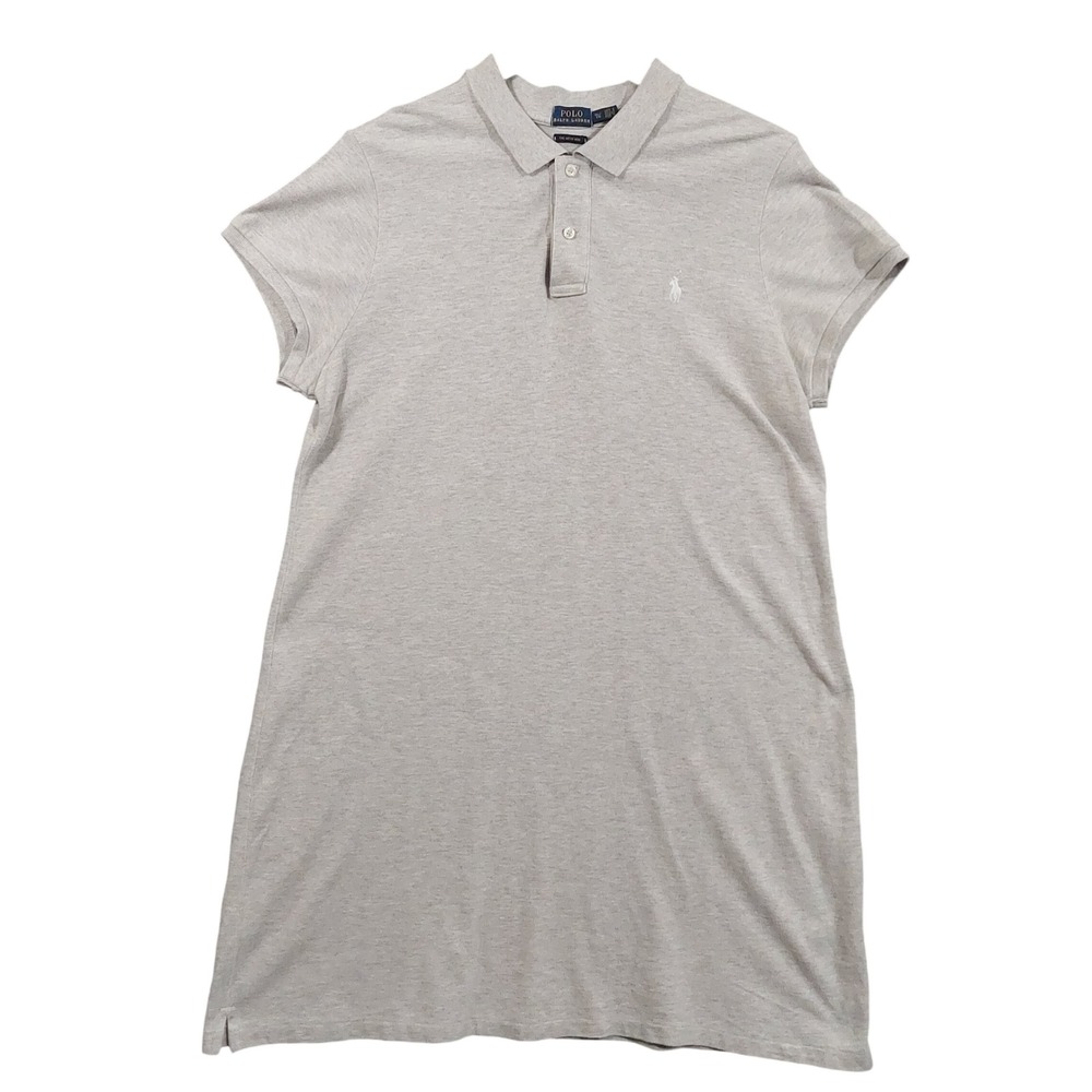 Polo Ralph Lauren Polo Dress Women XL Gray The Mesh Mini Cotton Short Sleeve
